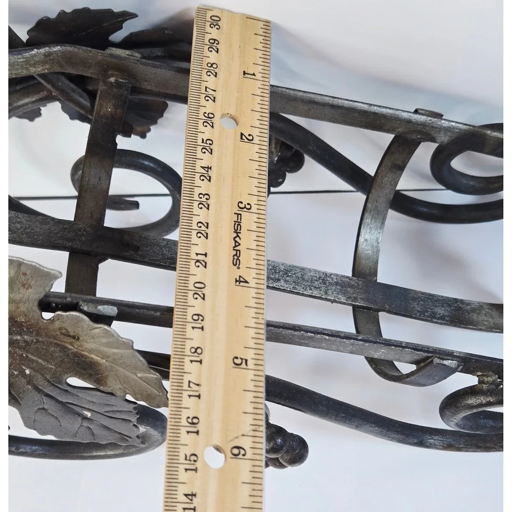 Vintage Wrought Iron Grapevine Single Wine Bottle Holder French Wine Rack Bronze